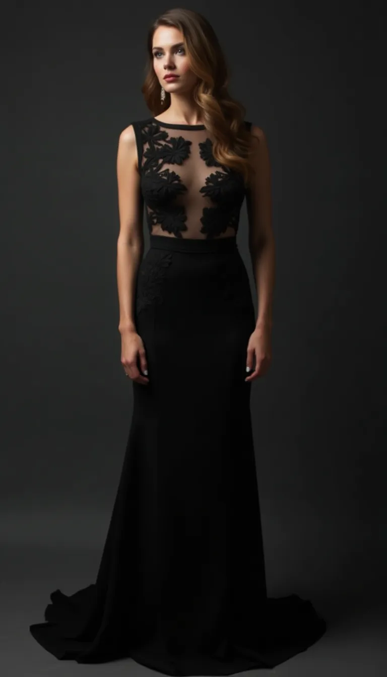 Mulher com Vestido Preto